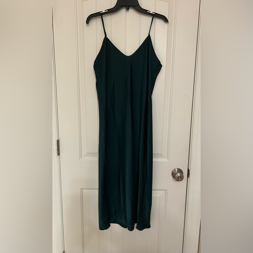 Banana Republic Factory Forest Emerald Green Slip Midi Dress Size Small NWT